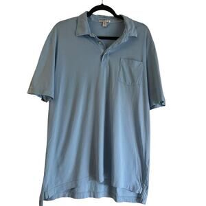 Peter Millar Short Sleeved Polo Light Blue Large